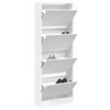 vidaXL Shoe Cabinet White 60x21x163.5 cm Engineered Wood
