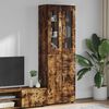 vidaXL Highboard FLORIN Smoked Oak 60 x 35 x 182 cm Engineered Wood