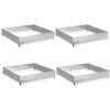 vidaXL Lawn Edging 4 pcs 100 x 100 x 20 cm Steel Silver