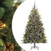 vidaXL Artificial Hinged Christmas Tree with Cones 300 LEDs Warm White