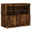 vidaXL Sideboard with LED Lights Smoked Oak 163x37x67 cm