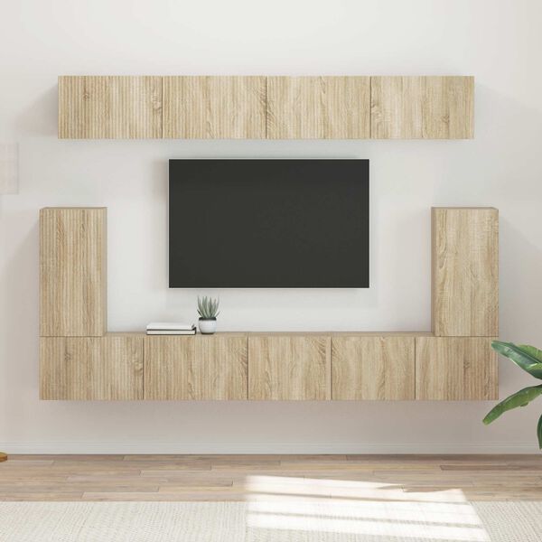 vidaXL TV Cabinet Set Wall-mounted 5 pcs Sonoma Oak Engineered Wood