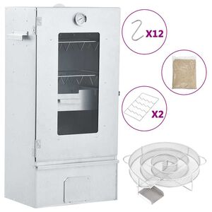 vidaXL BBQ Oven Smoker with Cold Smoke Generator Galvanised Steel