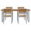 vidaXL Garden Dining Set 5 pcs Grey and brown