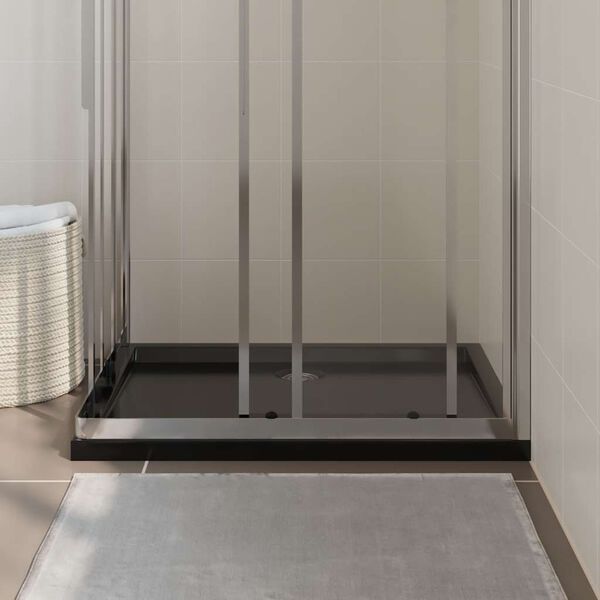 vidaXL Rectangular ABS Shower Base Tray Black 70x90 cm