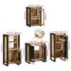 vidaXL Bathroom Furniture Set with Door 4 pcs Brown Solid Mango Wood