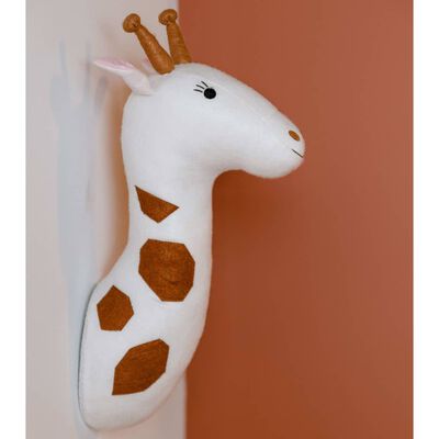 CHILDHOME Giraffe Head Wall Decoration Felt Ecru
