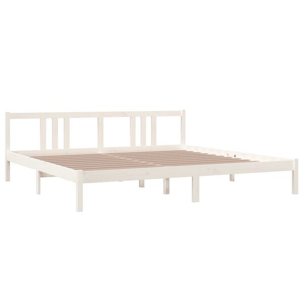 vidaXL Bed Frame without Mattress White Solid Wood 200x200 cm