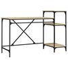 vidaXL Desk with Shelves Sonoma Oak 135x50x90 cm Engineered Wood&Iron