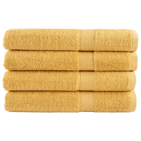 vidaXL Premium Towels "SOLUND" 4 pcs Gold 100x200 cm 600 gsm