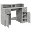 vidaXL Desk with LED Lights Concrete Grey 120x55x91 cm Engineered Wood