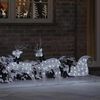 vidaXL LED Reindeers 3 pcs Cold White Fabric