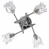 vidaXL Ceiling Lamp with Glass Flower Shades for 4 G9 Bulbs