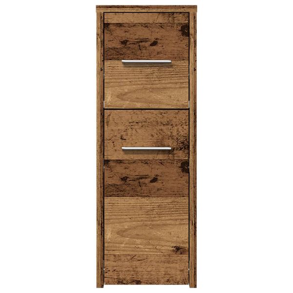 vidaXL Narrow Bathroom Cupboard with Wheels Old Wood Engineered Wood