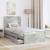 vidaXL Bed Frame with Drawer Concrete Grey 75 x 190 cm Engineer Wood