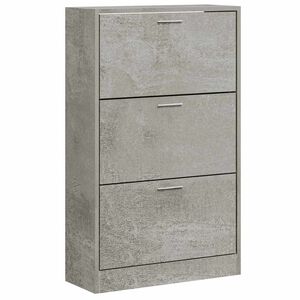 vidaXL Shoe Cabinet Concrete Grey 63x24x103 cm Engineered Wood