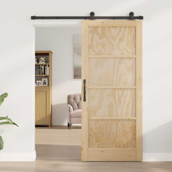 vidaXL Sliding Door ORKDAL Brown 86 x 198.5 cm Solid Pine Wood