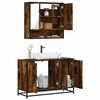 vidaXL 2 Piece Bathroom Furniture Set Smoked Oak Engineered Wood