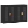 vidaXL Wall Mounted Cabinets 2 pcs Black Engineered Wood
