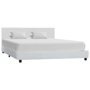 vidaXL Bed Frame without Mattress White Faux Leather 120x200 cm