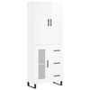 vidaXL Highboard High Gloss White 69,5x34x180 cm Engineered Wood