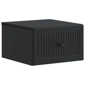 vidaXL Wall-Mounted Bedside Cabinet Black 33 x 34.5 x 20 cm
