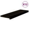 vidaXL Stair Treads 12 pcs Brown Black 80x30x2 cm Solid Wood Oak
