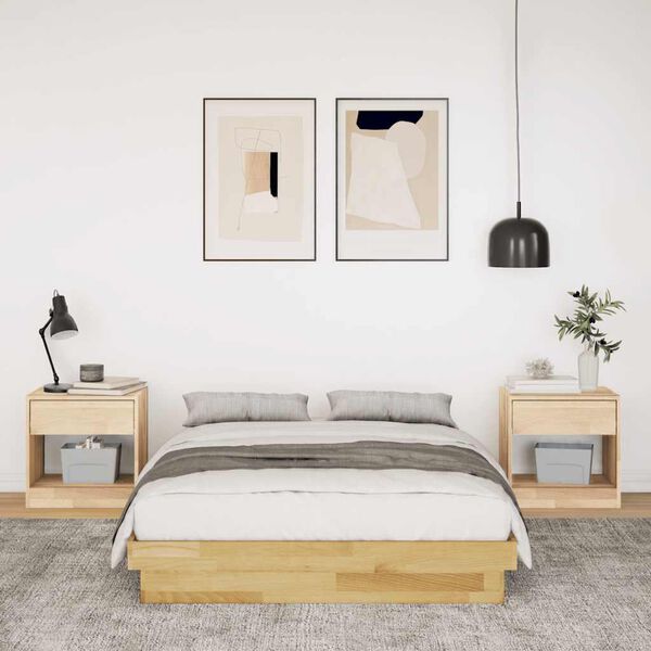 vidaXL Bed Frame without Mattress 120x200 cm Solid Wood Oak