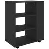 vidaXL Storage Cabinet | Black | Engineered wood | 60x35x75 cm | Rollable