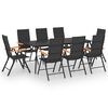 vidaXL 9 Piece Garden Dining Set Black and Brown