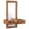 vidaXL Cosmetic Mirror with 2 Drawers Solid Acacia Wood