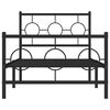 vidaXL Metal Bed Frame without Mattress with Footboard Black 90x200cm