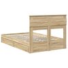 vidaXL Storage Bed with Drawer Sonoma Oak 120 x 190 cm Engineered Wood