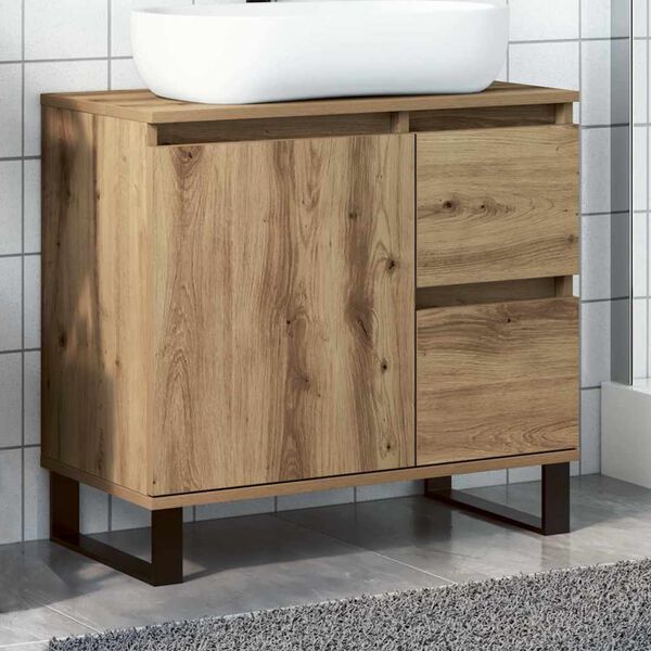 vidaXL Bathroom Sink Cabinet Artisan Oak 65x33x60 cm Engineered Wood