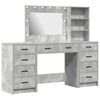 vidaXL Dressing Table with Drawer 3 pcs Concrete Grey Engineered Wood