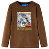 vidaXL Kids'T-shirt with Long Sleeves Cognac Melange 116