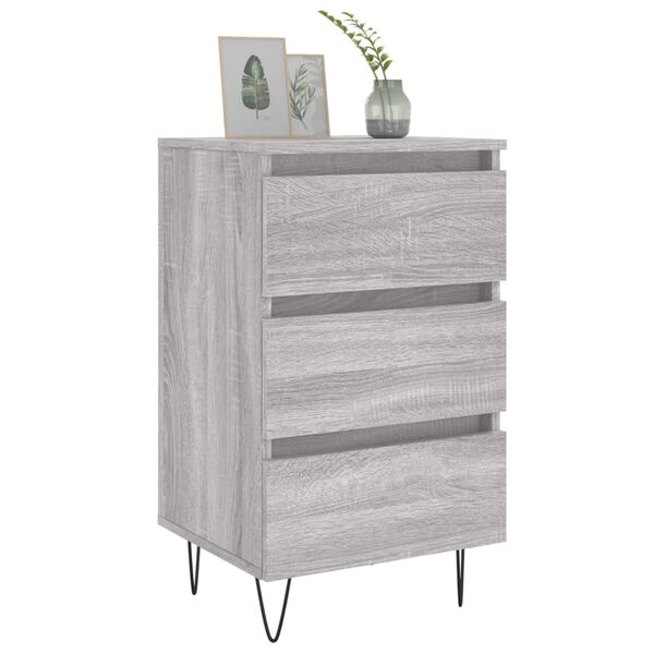 vidaXL Bedside Cabinet Grey Sonoma 40x35x69 cm Engineered Wood