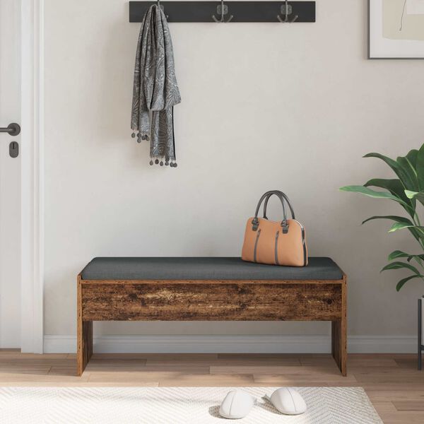 vidaXL Hall Bench with Cushion Old Wood 103 x 38 x 40 cm