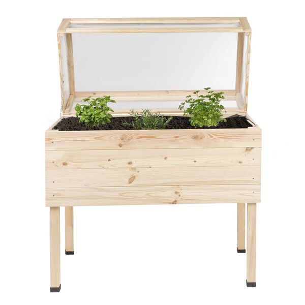 HI Raised Bed with Cover 135 L Wood