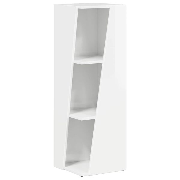 vidaXL Side Shelf High Gloss White 33 x 32 x 100.5 cm Engineered Wood