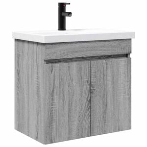 vidaXL Bathroom Vanity Unit with Tap Grey Sonoma 61 x 40 x 74.5 cm