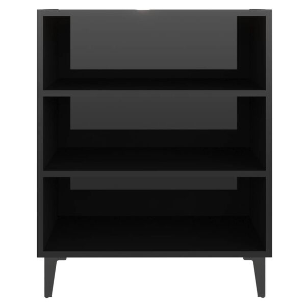 vidaXL Sideboard High Gloss Black 57x35x70 cm Engineered Wood