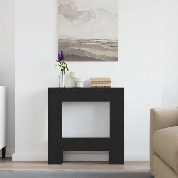 vidaXL Fireplace Surround Black Oak 81x18x82 cm Engineered Wood