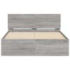 vidaXL Bed Frame with Headboard and LED Grey Sonoma 120x190 cm Small Double