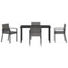 vidaXL Garden Dining Set 5 pcs Grey Powder-Coated Steel