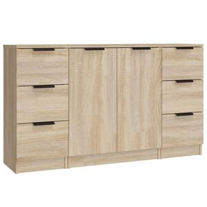 vidaXL Sideboards 3 pcs Sonoma Oak Engineered Wood