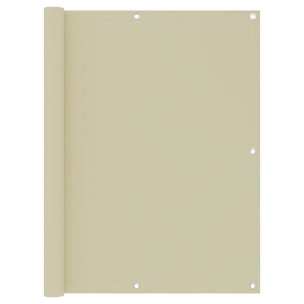 vidaXL Balcony Screen Cream 120x600 cm Oxford Fabric