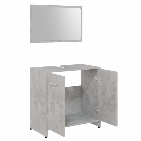 vidaXL Bathroom Furniture Set Concrete Grey Engineered Wood