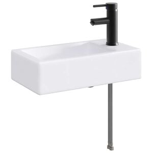 vidaXL Bathroom Wash Basin Matte Black 45.5 x 25.5 x 13 cm Metal