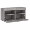 vidaXL TV Wall Cabinet with LED Lights Grey Sonoma 80x30x40 cm